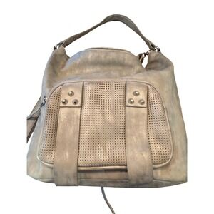 She & Lo Next Chapter Gray Faux Leather Shoulder‎ Studded Detail  Hobo Crossbody